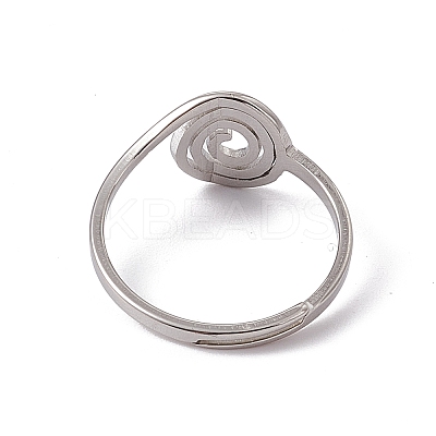 Non-Tarnish 201 Stainless Steel Vortex Adjustable Ring for Women RJEW-C045-07P-1