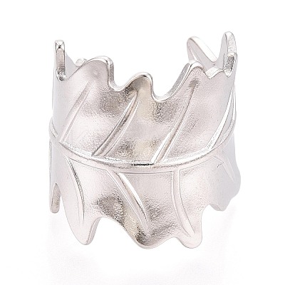 304 Stainless Steel Cuff Rings for Women RJEW-N052-02P-1