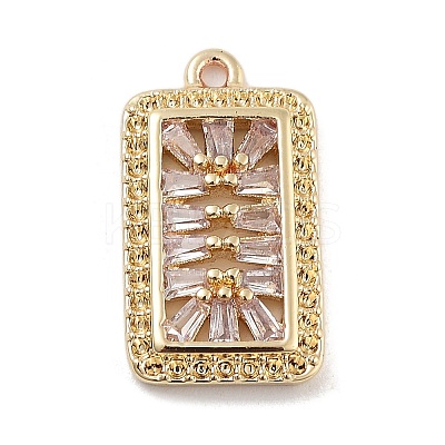 Brass with Clear Cubic Zirconia Pendants KK-Z061-21C-G-1