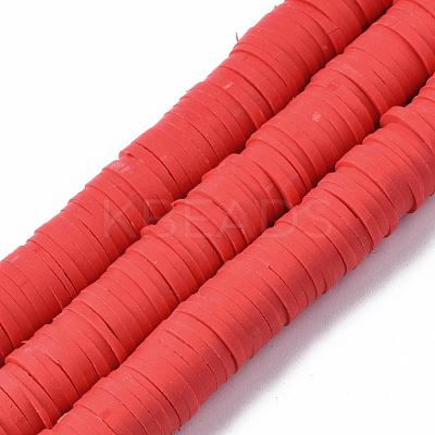 Flat Round Handmade Polymer Clay Beads CLAY-R067-10mm-30-1