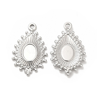 Non-Tarnish 304 Stainless Steel Pendant Cabochon Settings STAS-H214-18P-1