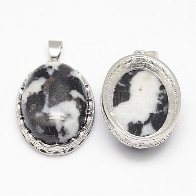 Natural Zebra Jasper Pendants G-D851-39-1