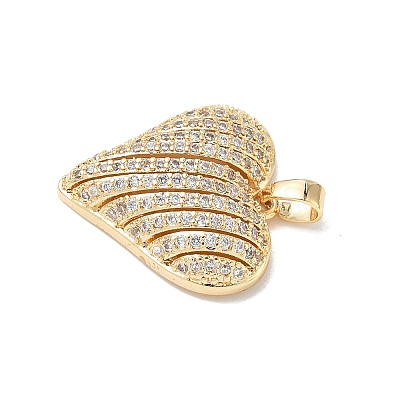 Brass Micro Pave Clear Cubic Zirconia Pendants KK-L254-07P-1