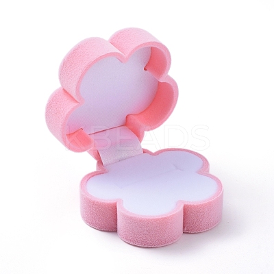 Plum Blossom Shape Velvet Jewelry Boxes X-VBOX-L002-F01-1
