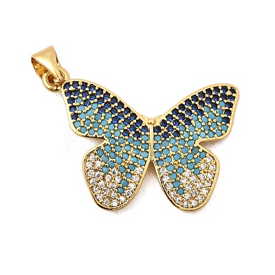 Brass Micro Pave Cubic Zirconia Pendants KK-I360-023G-1-1