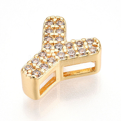Brass Micro Pave Cubic Zirconia Charms KK-N254-217G-Y-1