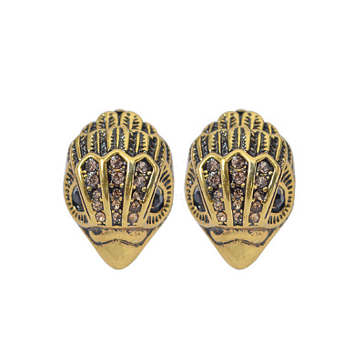 Bird Head Brass Micro Pave Cubic Zirconia Stud Earrings FS-WGB6FCA-01-1