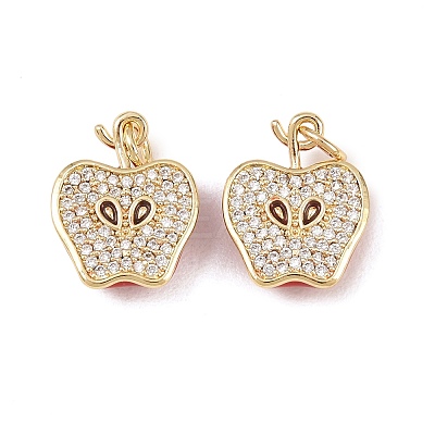 Brass Micro Pave Cubic Zirconia Pendants KK-Z146-17G-1