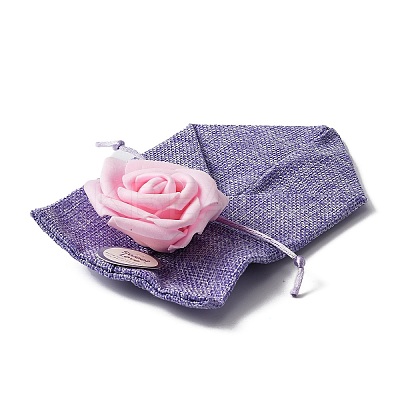 Polyester Ramie Blended Yarn Jewelry Drawstring Gift Bags ABAG-TAC0006-05D-1