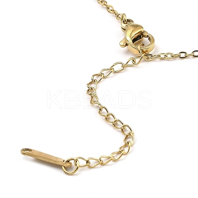 Maple Leaf Light Gold Brass Micro Pave Cubic Zirconia Pendant Necklaces NJEW-E105-14KCG-01-1