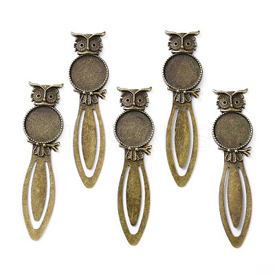 Iron Bookmark Cabochon Settings PALLOY-N0084-20AB-NF-1