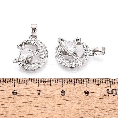 Brass Micro Pave Cubic Zirconia Pendants KK-D357-16C-P-1