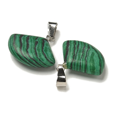 Synthetic Malachite Pendants G-Z067-05P-09-1