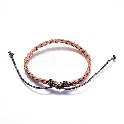 Adjustable Braided Leather Cord Bracelets BJEW-P099-21A-1