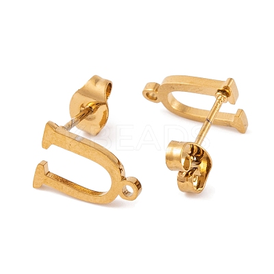 Ion Plating(IP) 304 Stainless Steel Stud Earrings FIND-Q103-01U-G-1