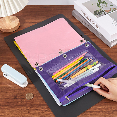 10Pcs 5 Colors Oxford Cloth with Alloy Pen Cases for 3-Ring Binder AJEW-CP0007-99A-1