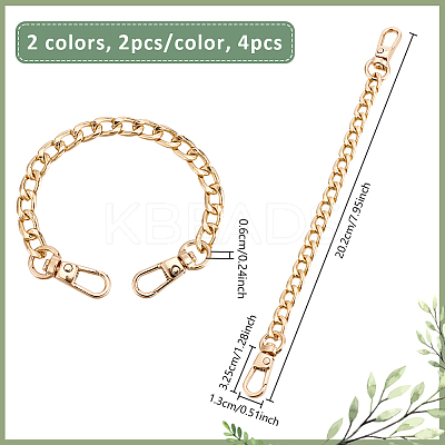 4Pcs 2 Colors Bag Extender Chains FIND-UN0016-11-1