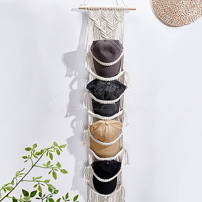1Pc Cotton with Wood Wall Hat Hanger ODIS-PH0001-77-1