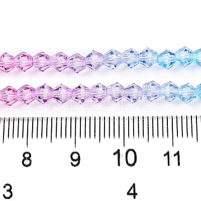 Gradient Color Baking Paint Glass Bead Strands DGLA-A039-T2mm-A06-1