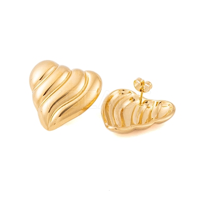 Ion Plating(IP) 304 Stainless Steel Stud Earrings for Women EJEW-P279-51G-1