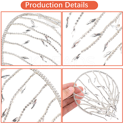 Rhinestone Hair Bands for Women Girls AJEW-WH20033-105-1