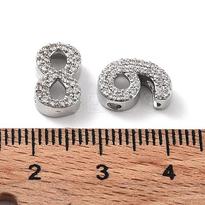 Rack Plating Brass Micro Pave Cubic Zirconia Multi-Strand Links KK-P247-14P-1