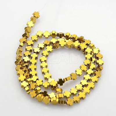 Electroplate Non-magnetic Synthetic Hematite Beads Strands G-J211-02-1