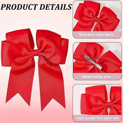 Bowknot Polyester Alligator Hair Clips for Women Girls OHAR-CP0001-26A-1