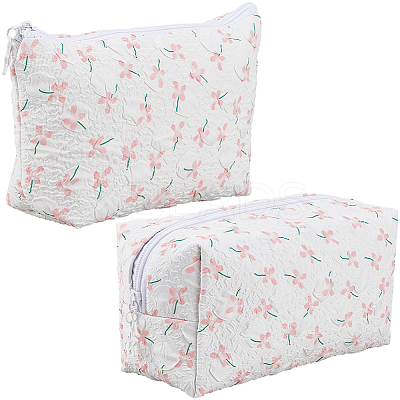 2Pcs 2 Styles Portable Travel Polyester Cosmetic Zipper Storage Clutch Bags ABAG-CY0001-01B-1