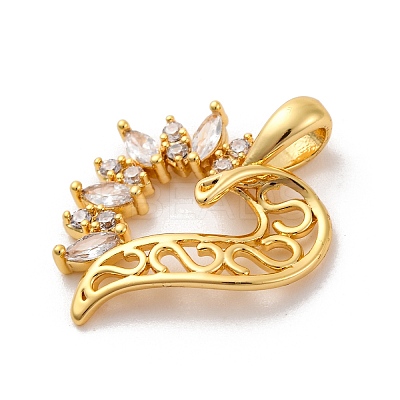Brass Micro Pave Cubic Zirconia Pendants KK-U033-13G-01-1
