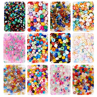 180g 12 Colors Glass Seed Beads SEED-TA0001-35-1