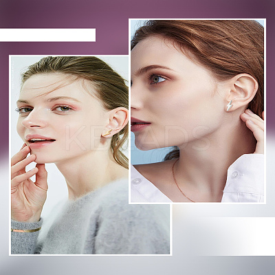 4 Pairs 2 Colors 304 Stainless Steel Stud Earrings for Women EJEW-LP0001-43-1