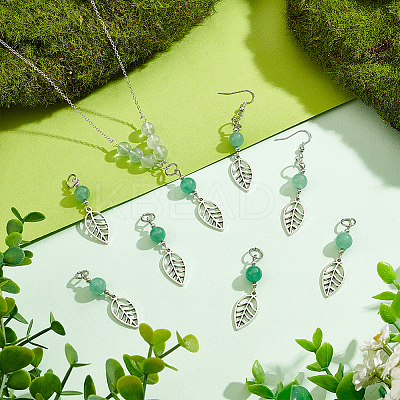 4Sets Leaf Tibetan Style Alloy Pendants FIND-UN0002-74-1