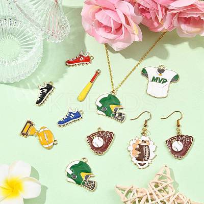 18Pcs 8 Styles Alloy Enamel Pendants ENAM-FS0004-18-1