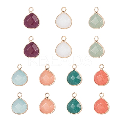 14Pcs 7 Style Natural White Jade Pendants G-LS0002-06-1