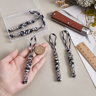 Umbrella Cord Polyester & Spandex Rope Keychain Carabiner HJEW-UN00091-1