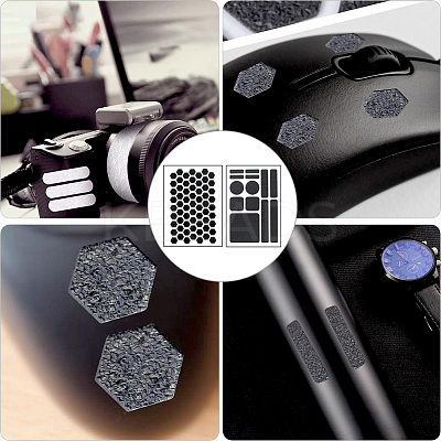 8Pcs 2 Styles PEVA Rubber Anti-Slip Hexagonal Phone Grip Tape Stickers for Phones AJEW-SP0002-64C-02-1
