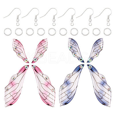 DIY Transparent Resin Wing Dangle Earring Making Kit DIY-TA0010-23-1