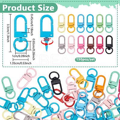 150Pcs Zinc Alloy Swivel Clasps FIND-NB0006-11-1