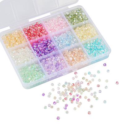 144G 12 Colors Transparent Spray Painted Glass Beads EGLA-TA0013-13-1