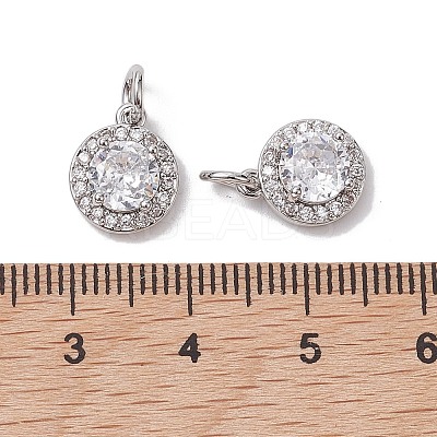 Brass Micro Pave Clear Cubic Zirconia Charms KK-K360-16P-1