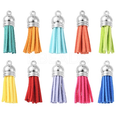 10Pcs 10 Styles Faux Suede Tassel Pendant Decorations FIND-YW0001-97-1