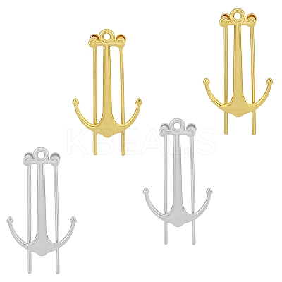 4Pcs 2 Colors Alloy Anchor Bookmark Findings FIND-HY0002-38-1