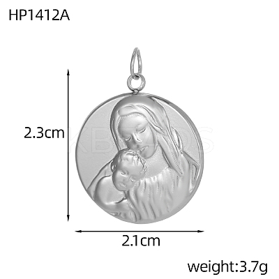 304 Stainless Steel Pendants STAS-OY005-42P-01-1