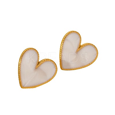 Fashionable 304 Stainless Steel Heart Stud Earrings JW1636-2-1