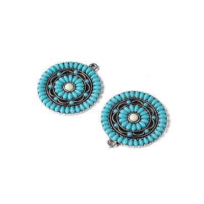 Synthetic Turquoise Pendants PALLOY-N157-034-1