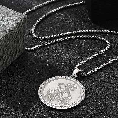 201 Stainless Steel Rhinestone Pendant Necklaces for Women LS-NJEW-U021-03P-1
