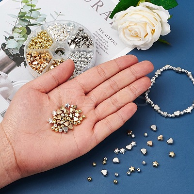 DIY Heart & Star Beads Bracelet Making Kit DIY-YW0004-30-1