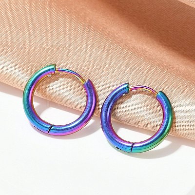 202 Stainless Steel Huggie Hoop Earrings EJEW-F111A-16mm-RC-1