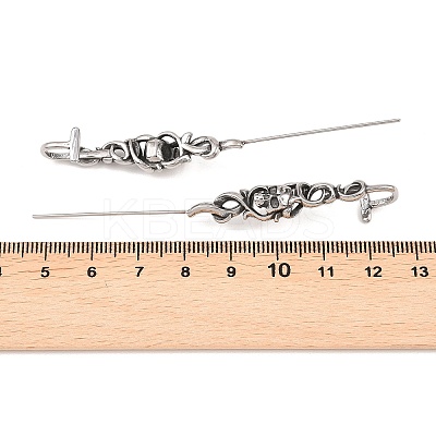 Halloween 316 Stainless Steel Ear Wrap Crawler Hook Earrings AJEW-C044-17B-AS-1